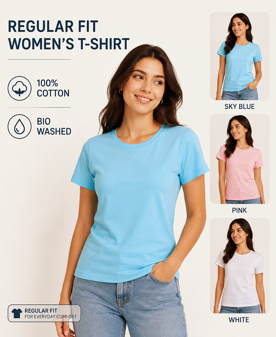 Sky Blue - Women's Customised Tees