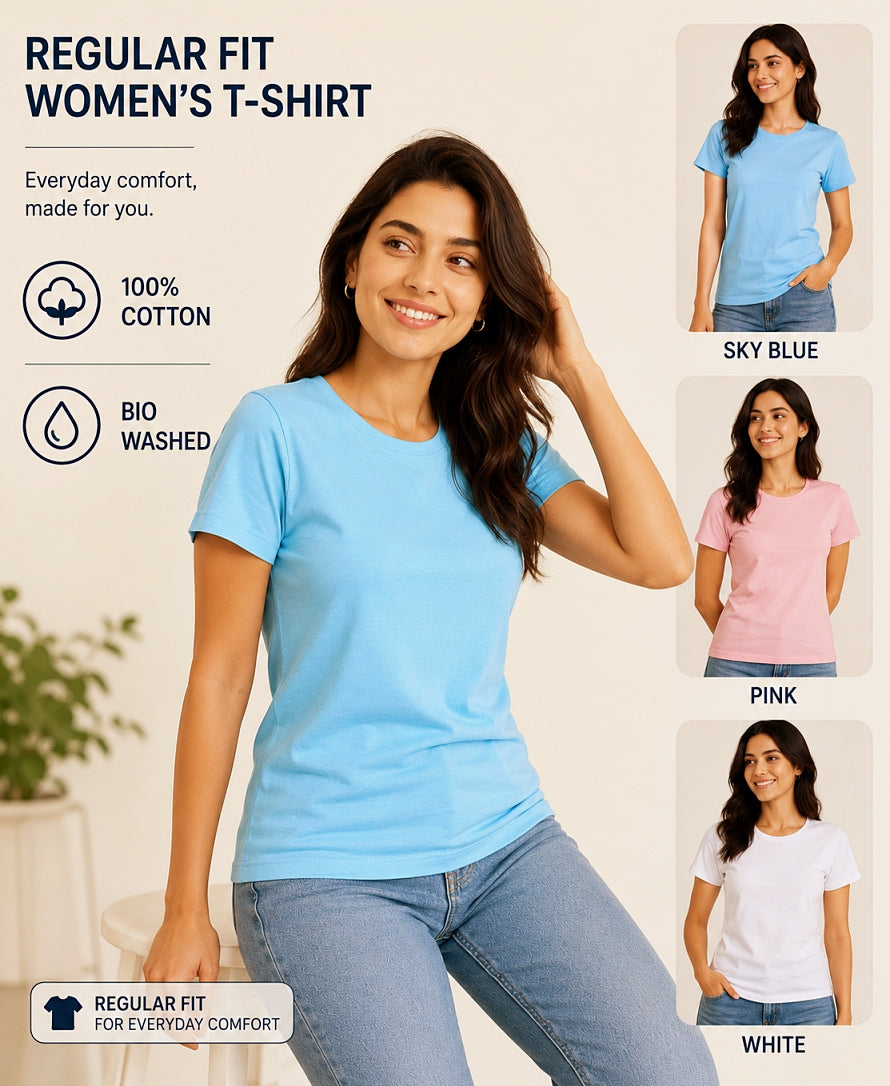 Sky Blue - Women's Customised Tees