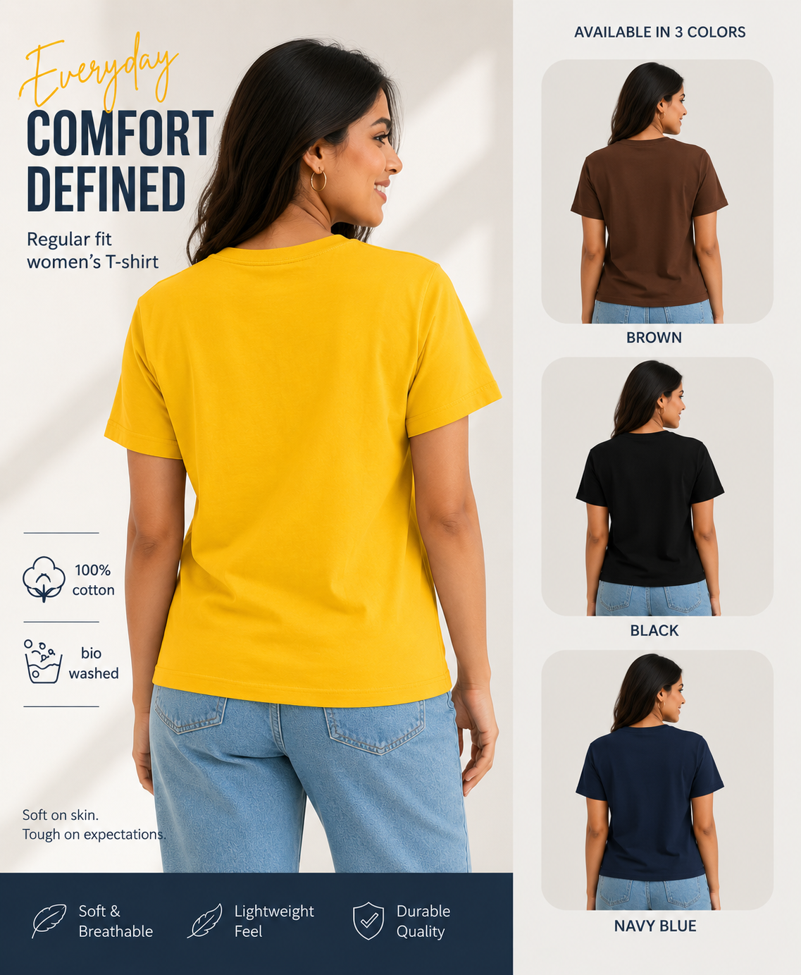 Golden Yellow - Women's Customised Tees