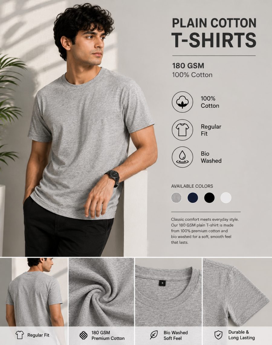 Gray - Men's Plain Tees