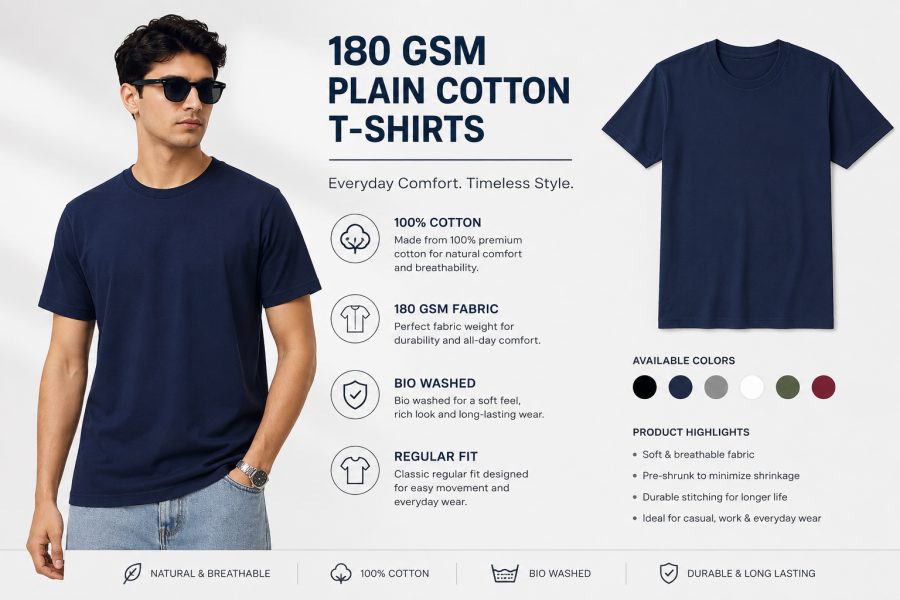 Navy Blue - Men's Plain Tees