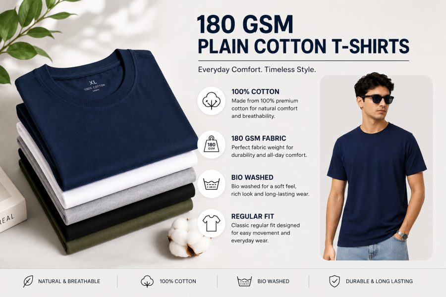 Navy Blue - Men's Plain Tees