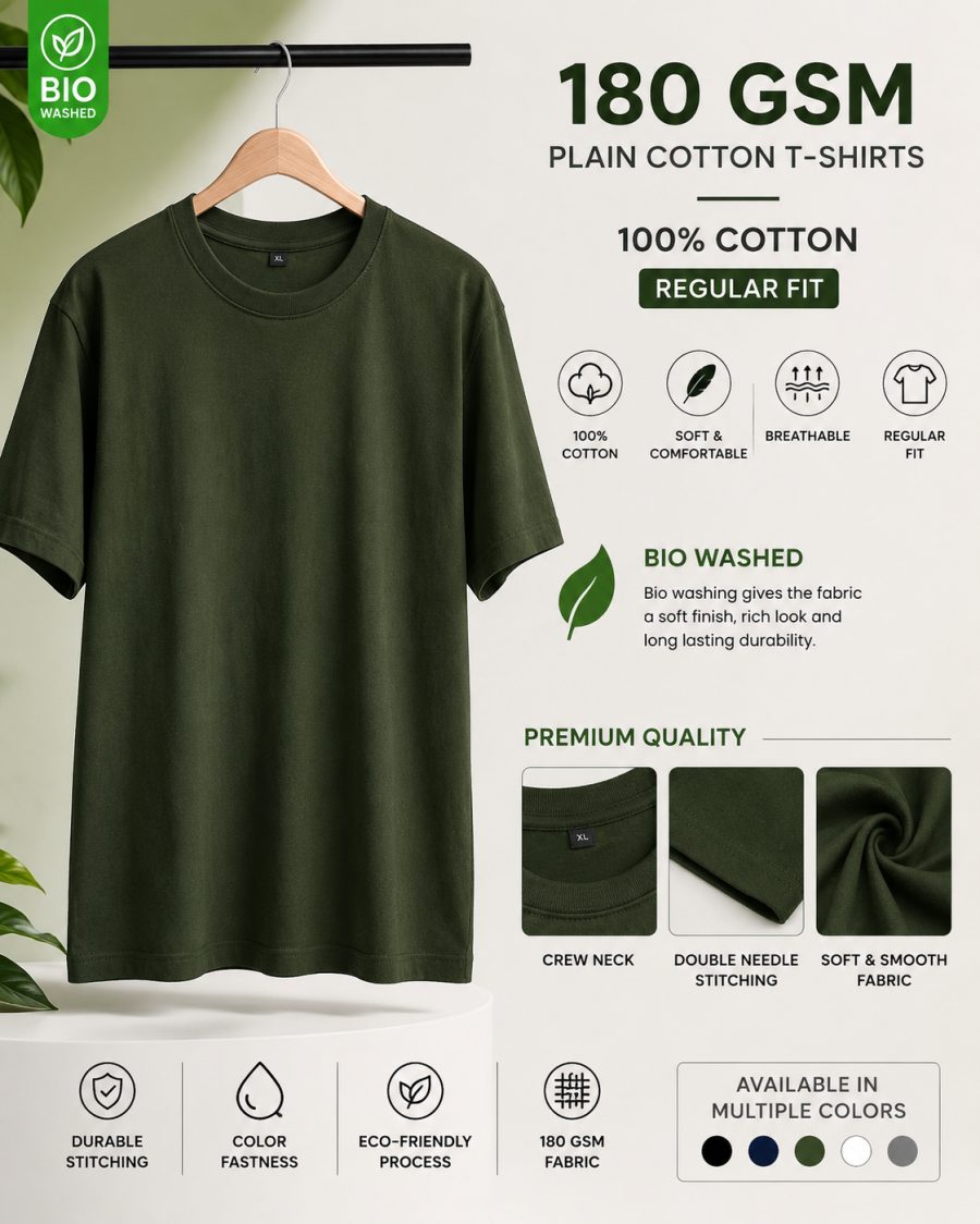 Olive Green - Men's Plain Tees