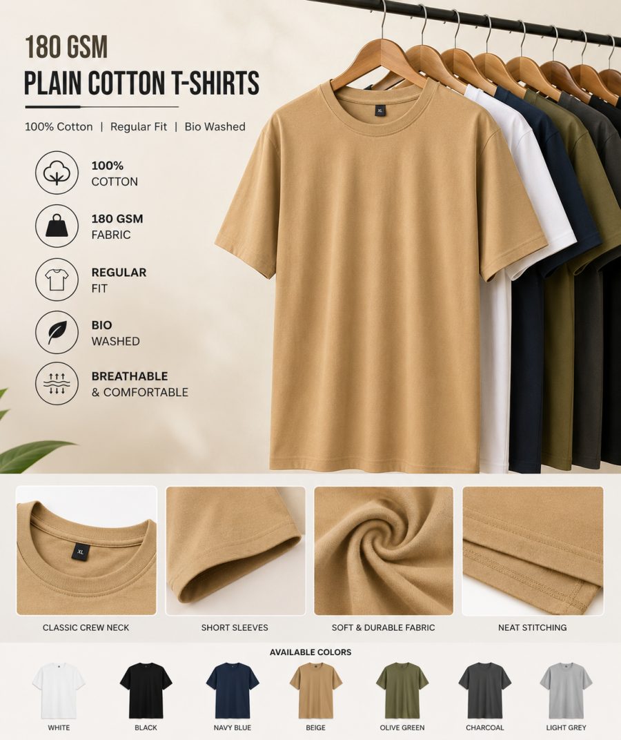 Beige - Men's Customised Tees