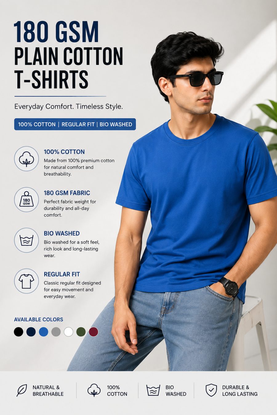 Royal Blue - Men's Plain Tees