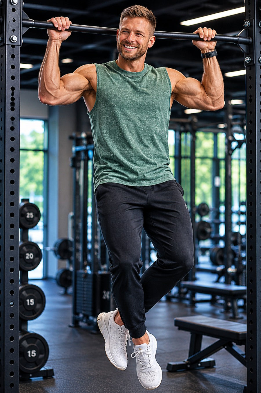 Men's Oversize Tank Vest - Green