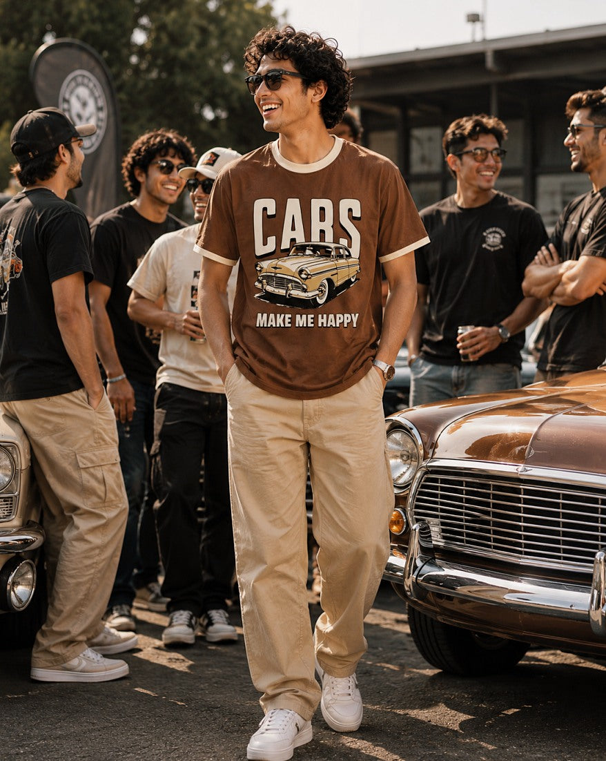 Cars Make Me Happy - Premium Ringer Tees