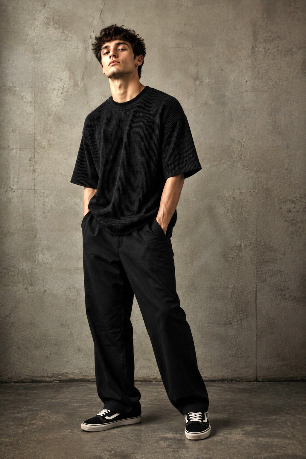 Black Waffle Tee