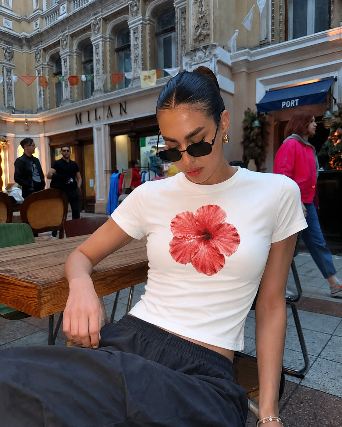 Hibiscus Red - Baby Tee