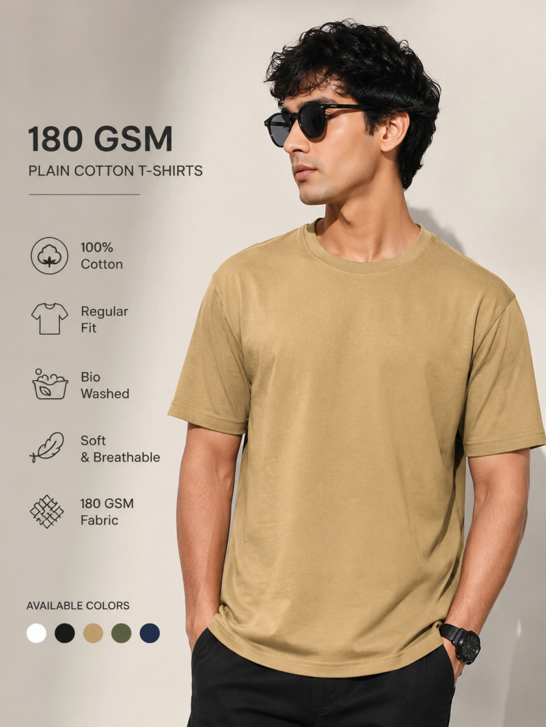 Beige - Men's Customised Tees