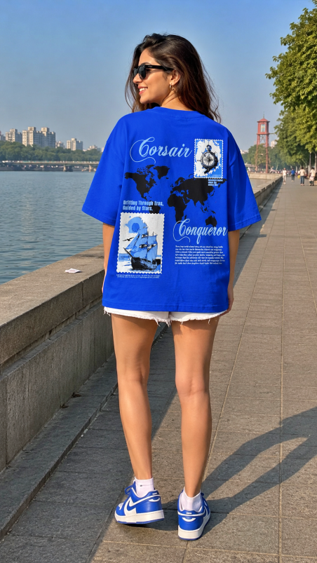 Beyond The Horizon - Oversized Women Puff Tees