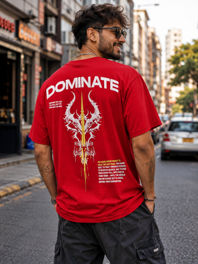 Dominate - Oversized Men Puff Tees