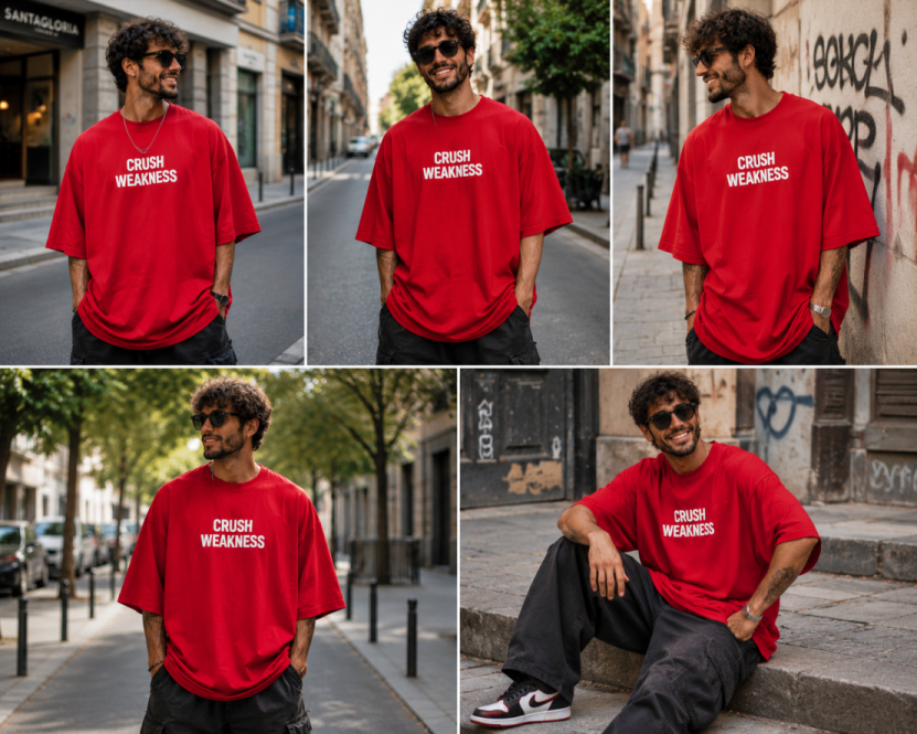 Dominate - Oversized Men Puff Tees