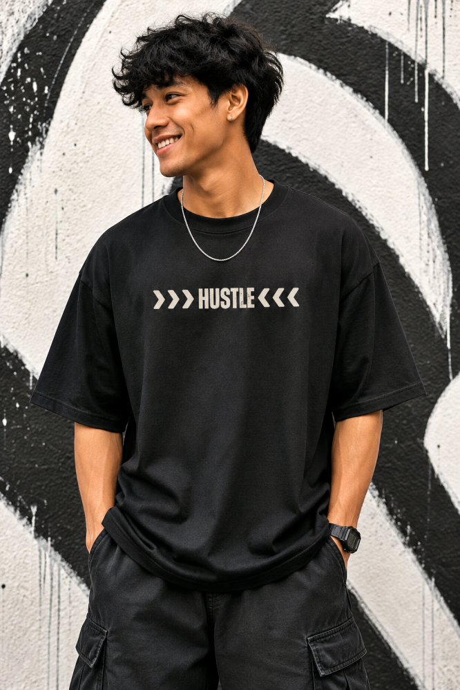 Hustle - Men's Oversized Tees