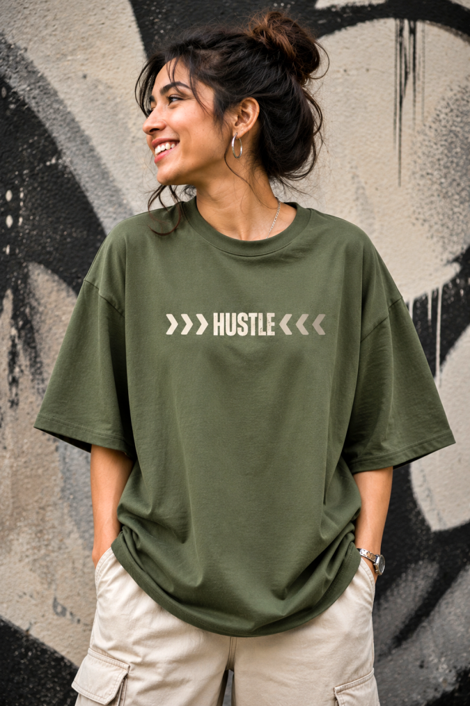 Hustle - Oversized Women Tees