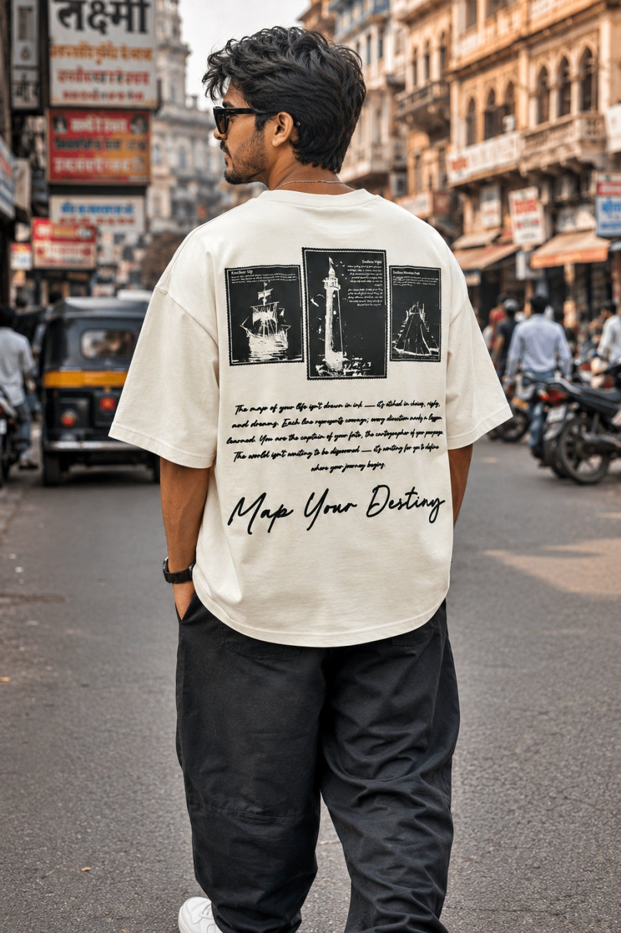 Map My Destiny - Oversized Men Puff Tees