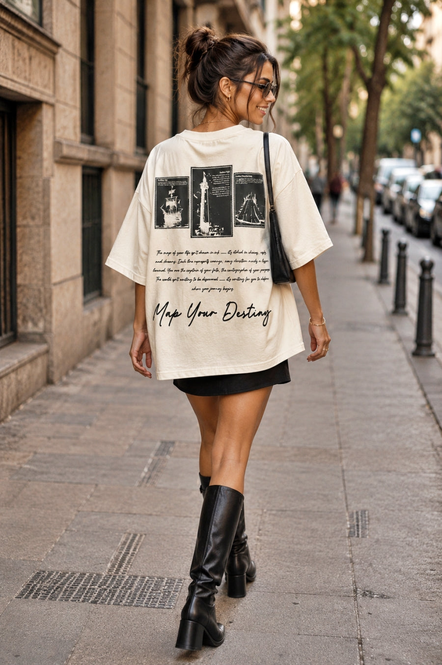 Map My Destiny - Oversized Women Puff Tees