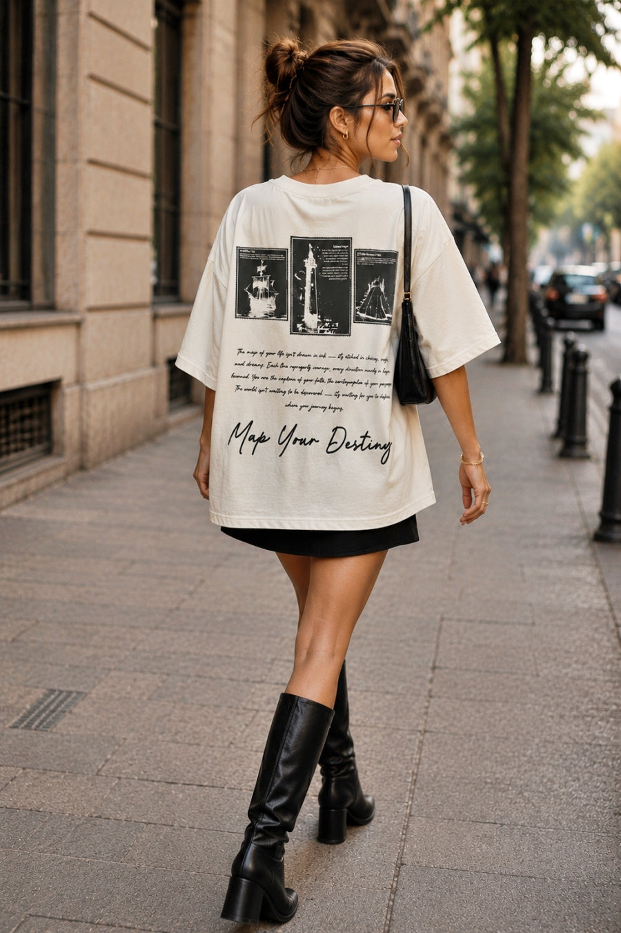 Map My Destiny - Oversized Women Puff Tees
