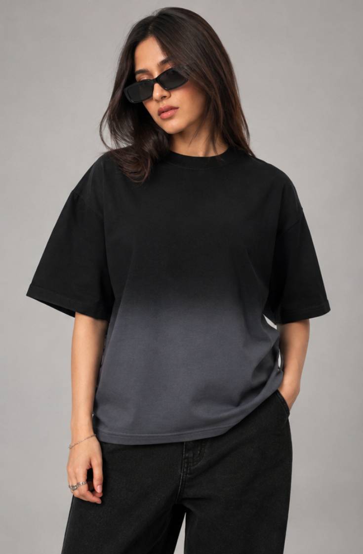 Black Ombré - Boxy Tee