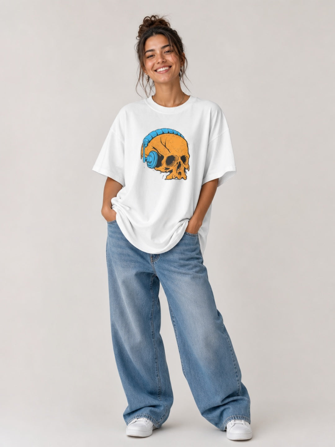 Skull Beats - Oversized Women Tees