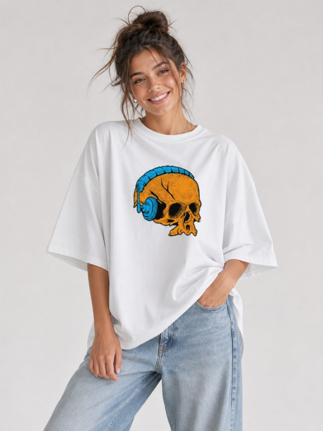 Skull Beats - Oversized Women Tees
