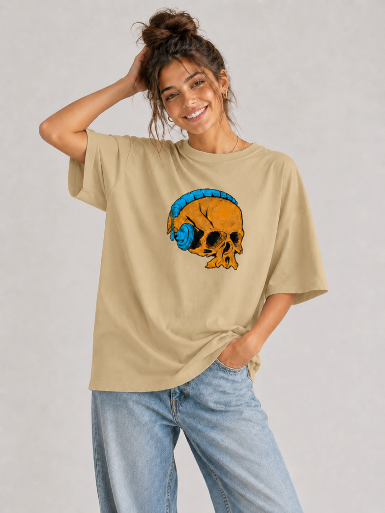 Skull Beats - Oversized Women Tees