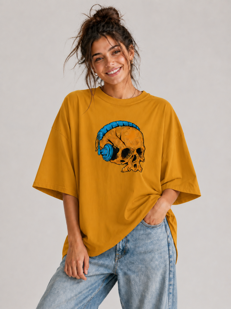 Skull Beats - Oversized Women Tees