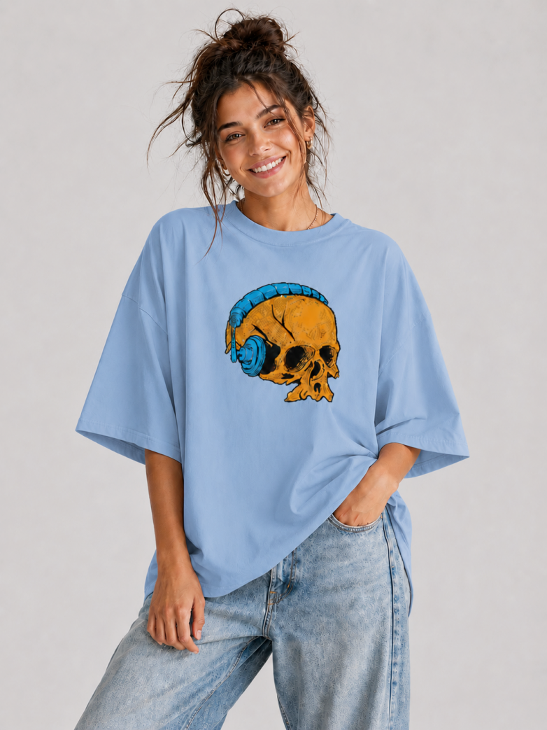 Skull Beats - Oversized Women Tees