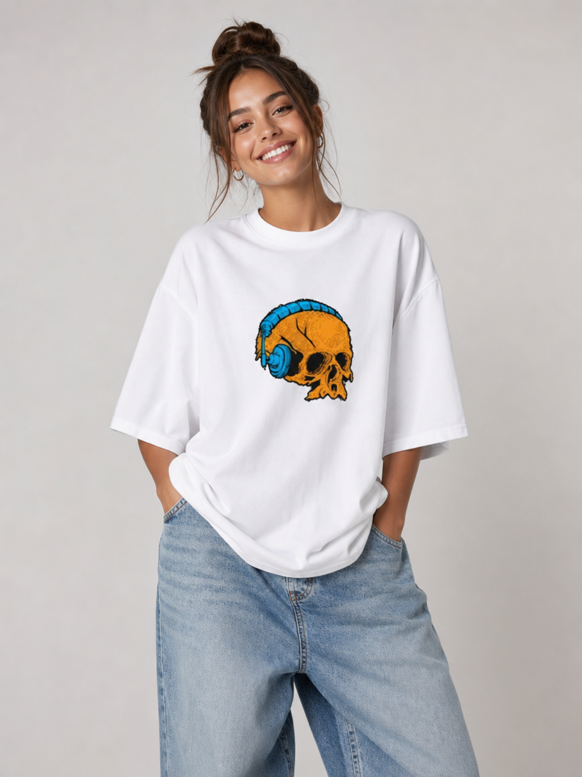 Skull Beats - Oversized Women Tees