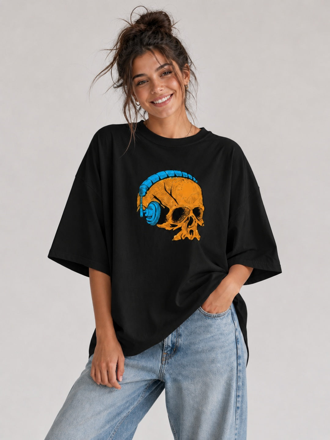Skull Beats - Oversized Women Tees