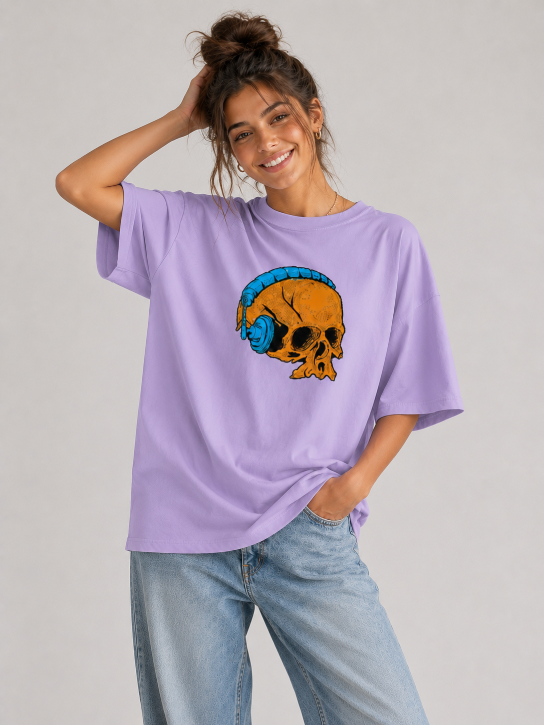 Skull Beats - Oversized Women Tees