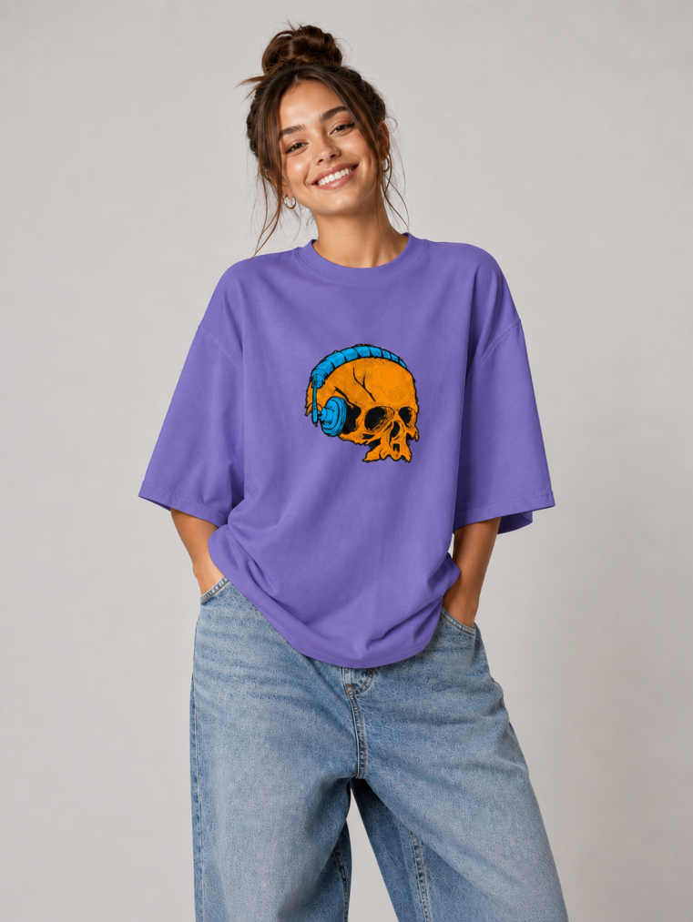 Skull Beats - Oversized Women Tees