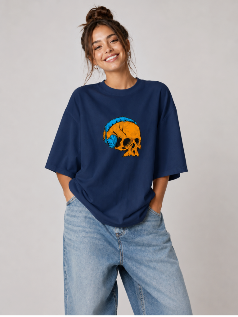 Skull Beats - Oversized Women Tees