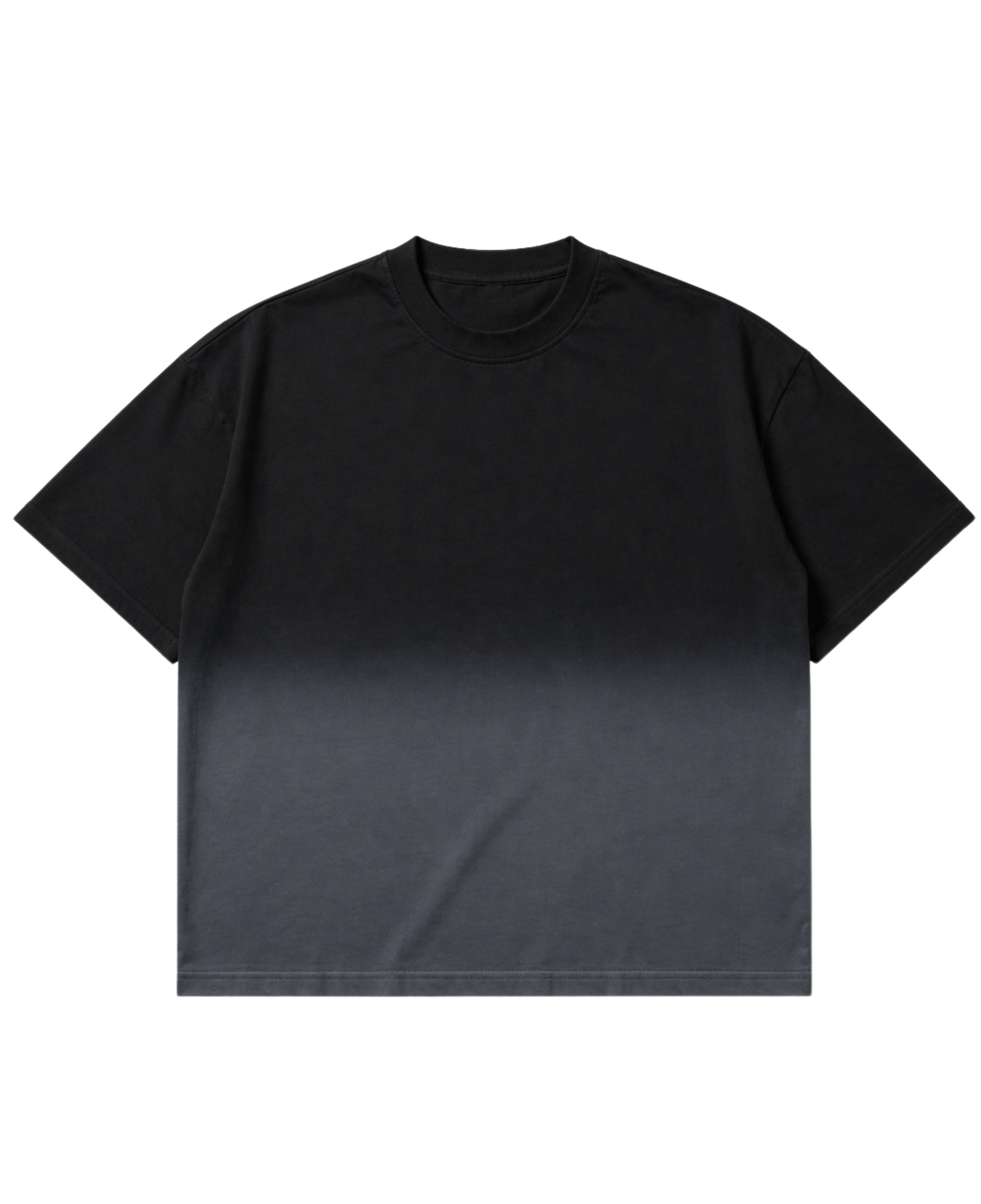 Black Ombré Wash Boxy Fit T-shirt Front Design