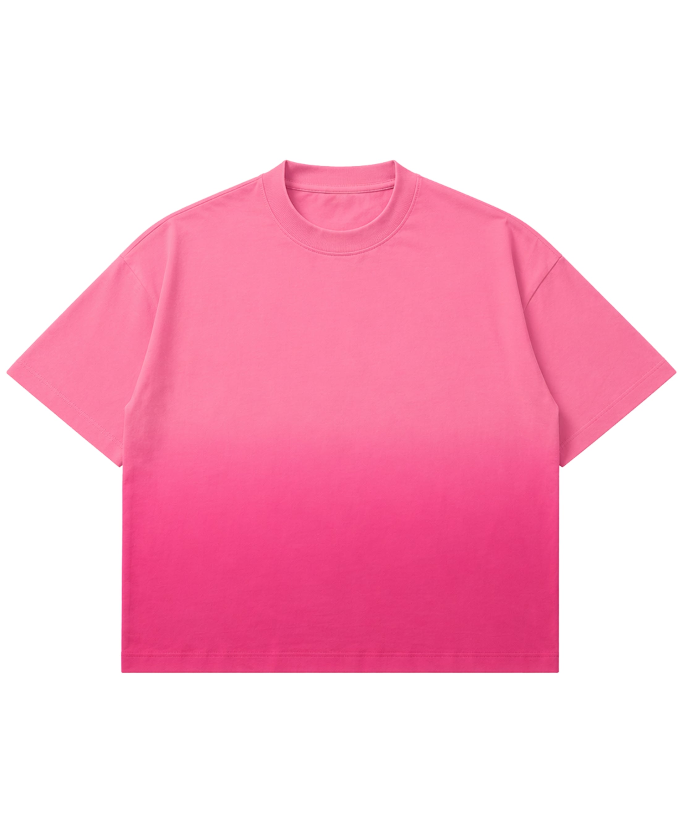 Pink Sunfade Ombré Wash Boxy Fit T-shirt Front Design