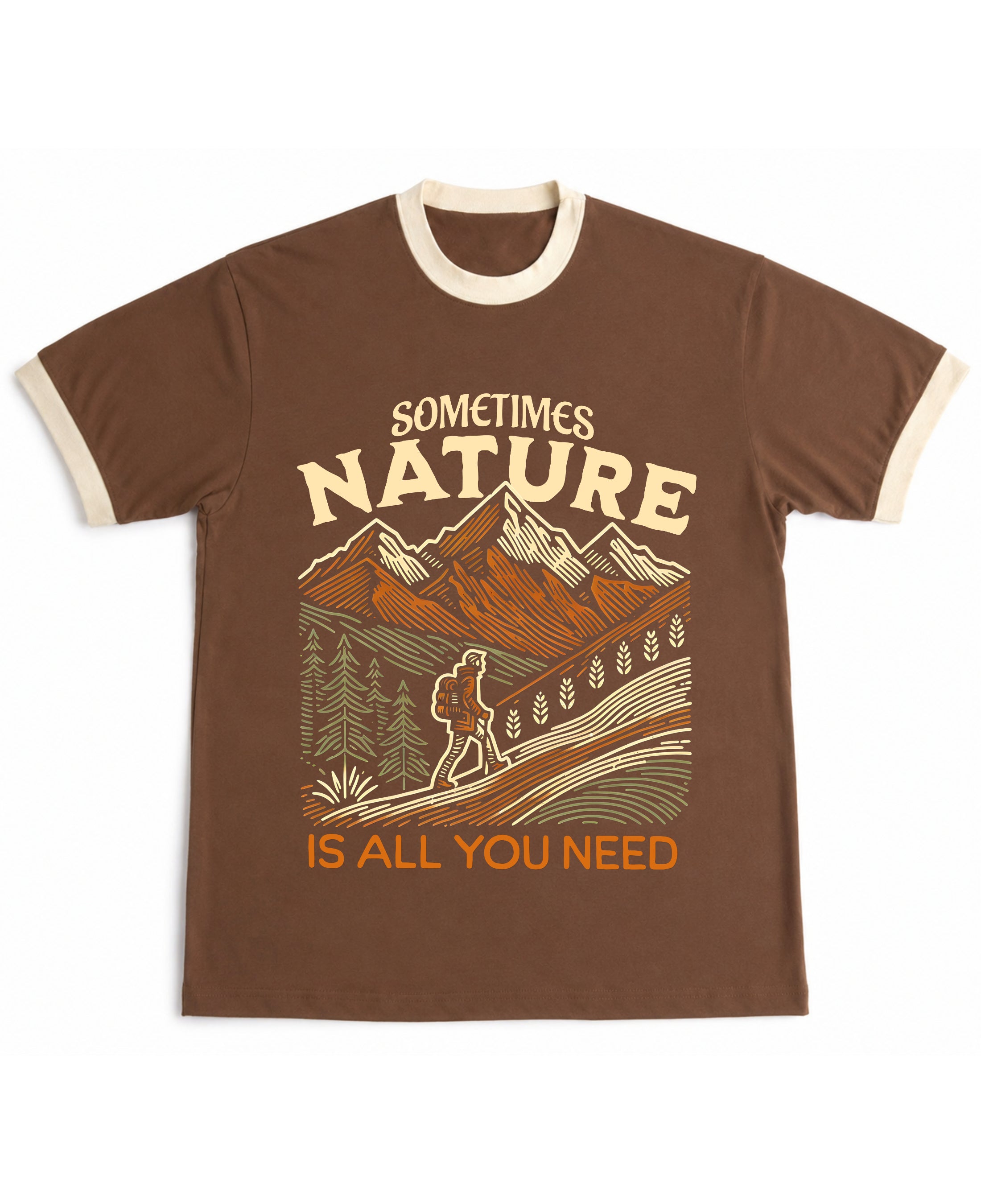 Mousse & Cream Ringer tee Front Design